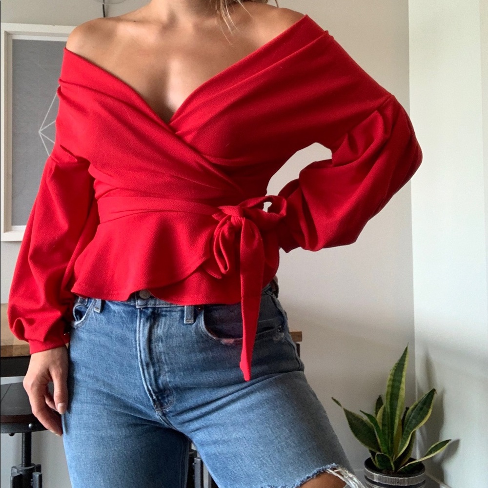 Off Shoulder wrap top